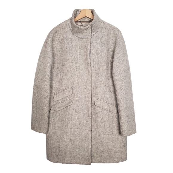 J Crew Cocoon Coat Stadium Cloth by Nello Gori Wool Blend Gray G8447 Size 8 - Picture 1 of 8
